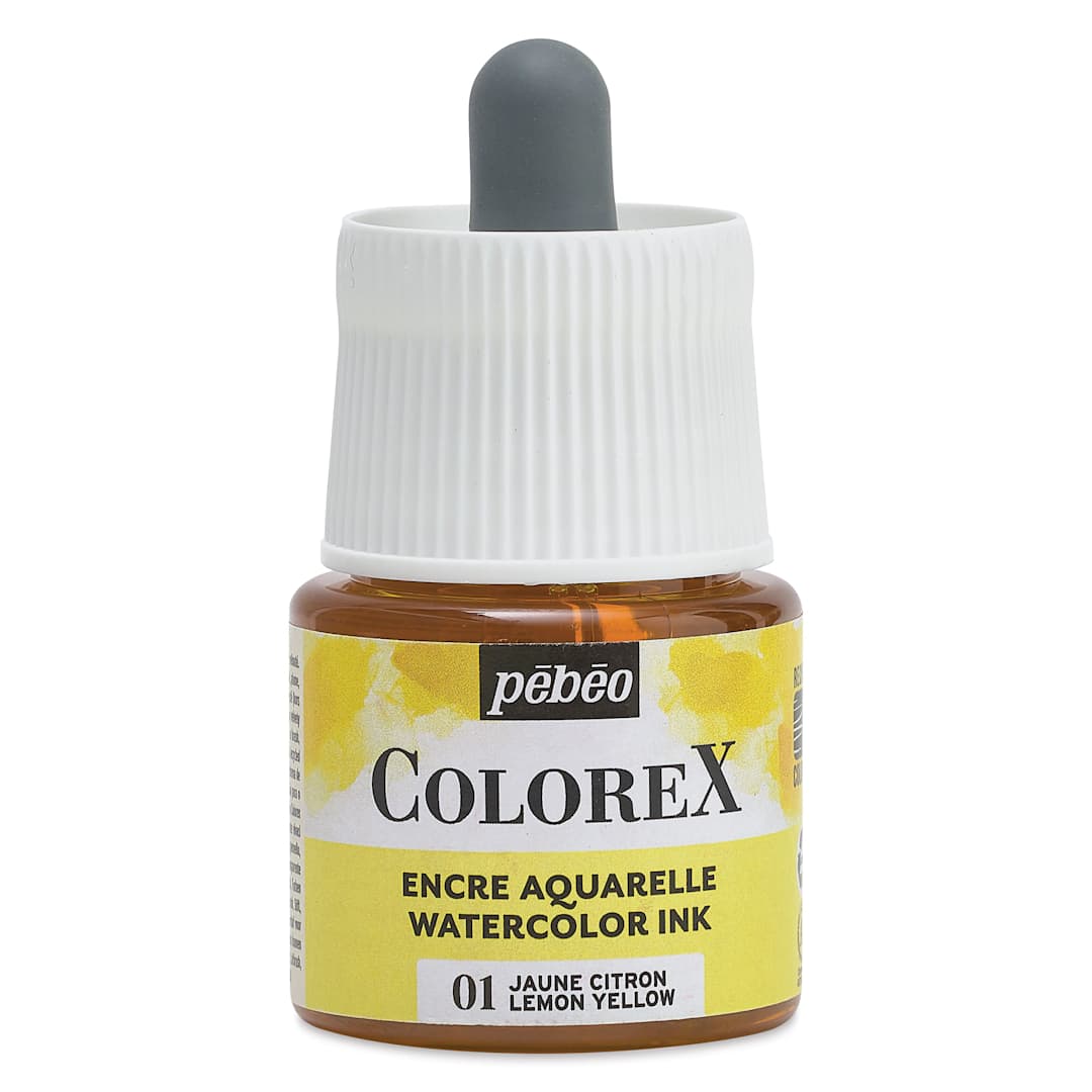 Open in modal - Pebeo Colorex Inks - Lemon Yellow, 45 ml, front of bottle