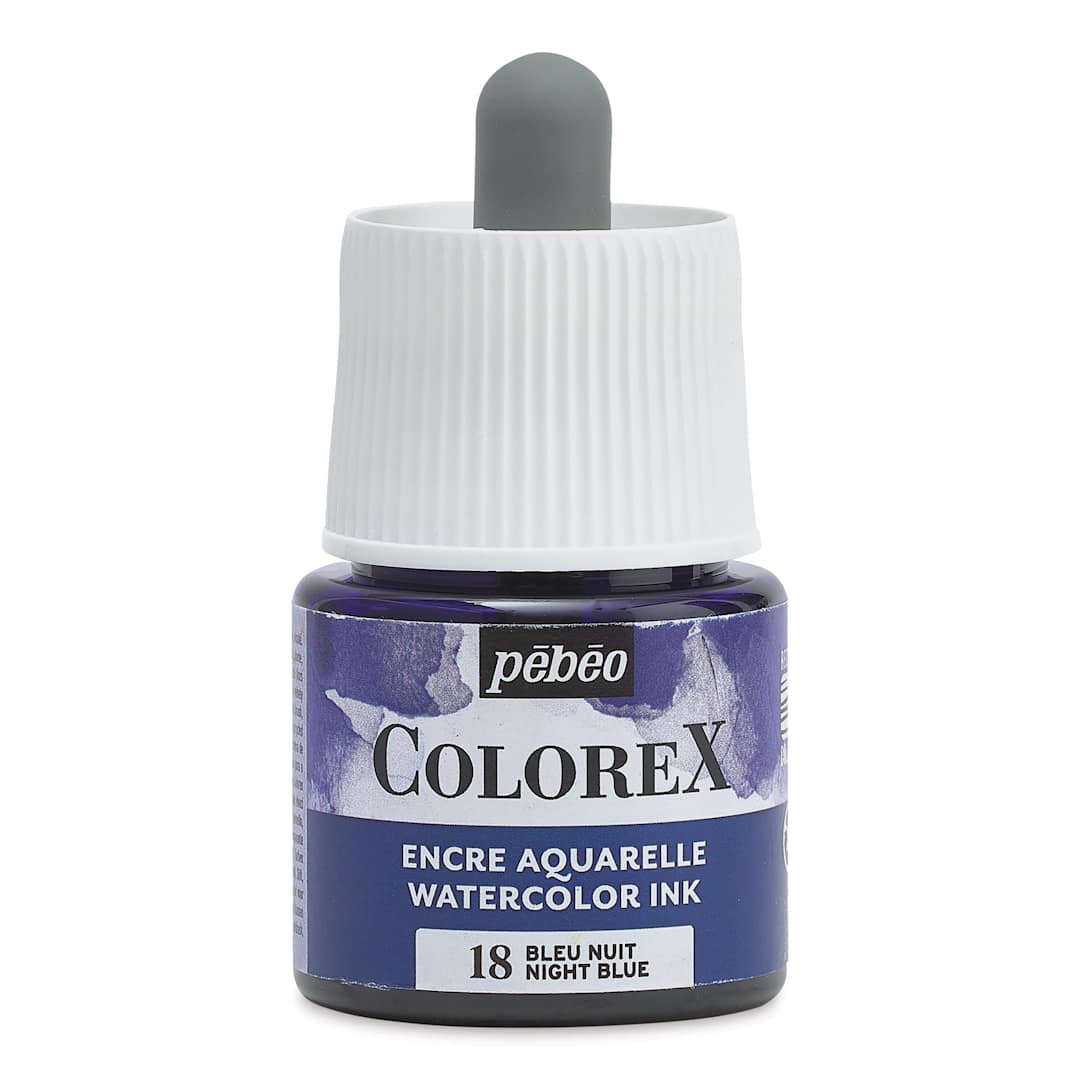 Open in modal - Pebeo Colorex Inks - Night Blue, 45 ml, front of bottle