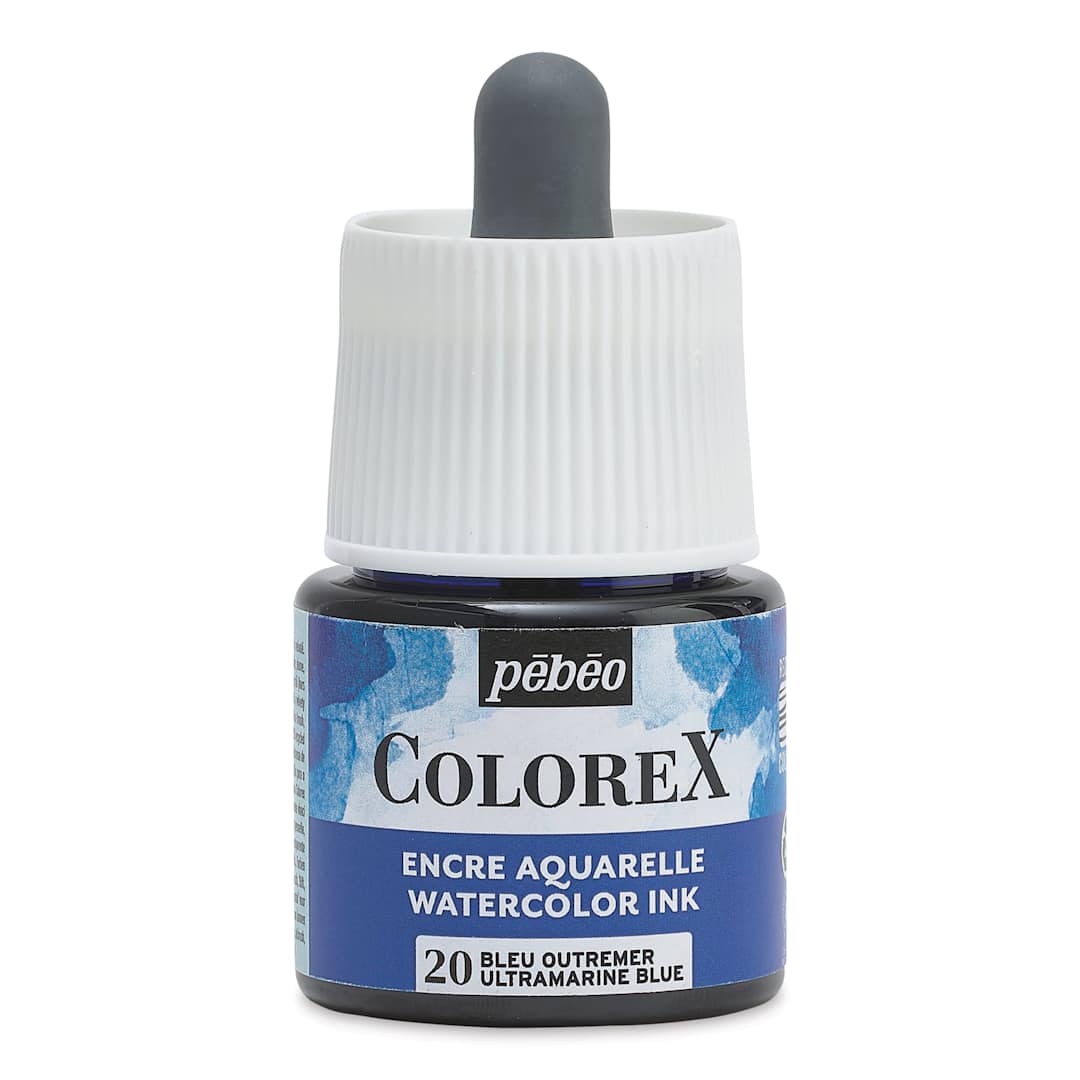 Open in modal - Pebeo Colorex Inks - Ultramarine Blue, 45 ml, front of bottle