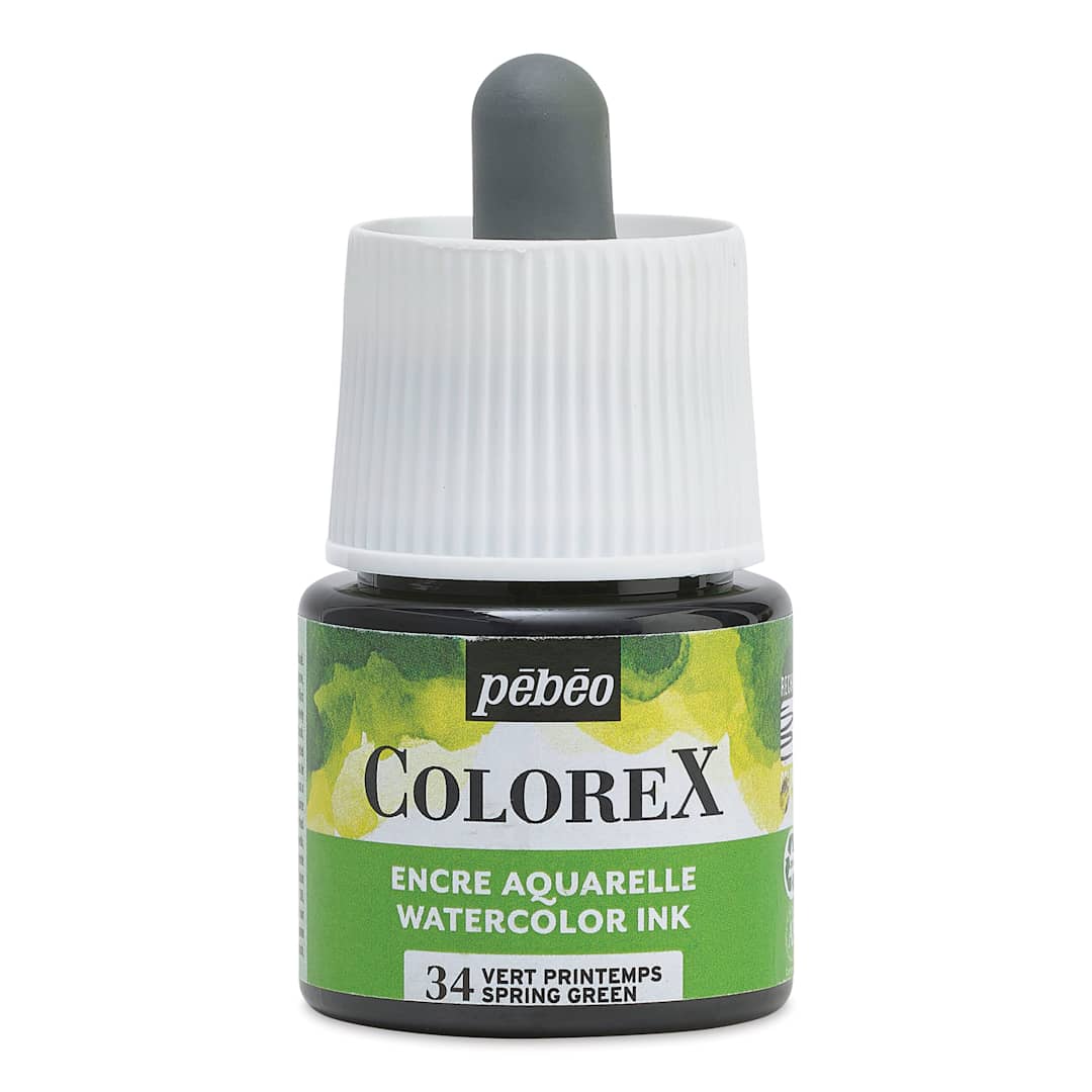 Open in modal - Pebeo Colorex Inks - Spring Green, 45 ml, front of bottle