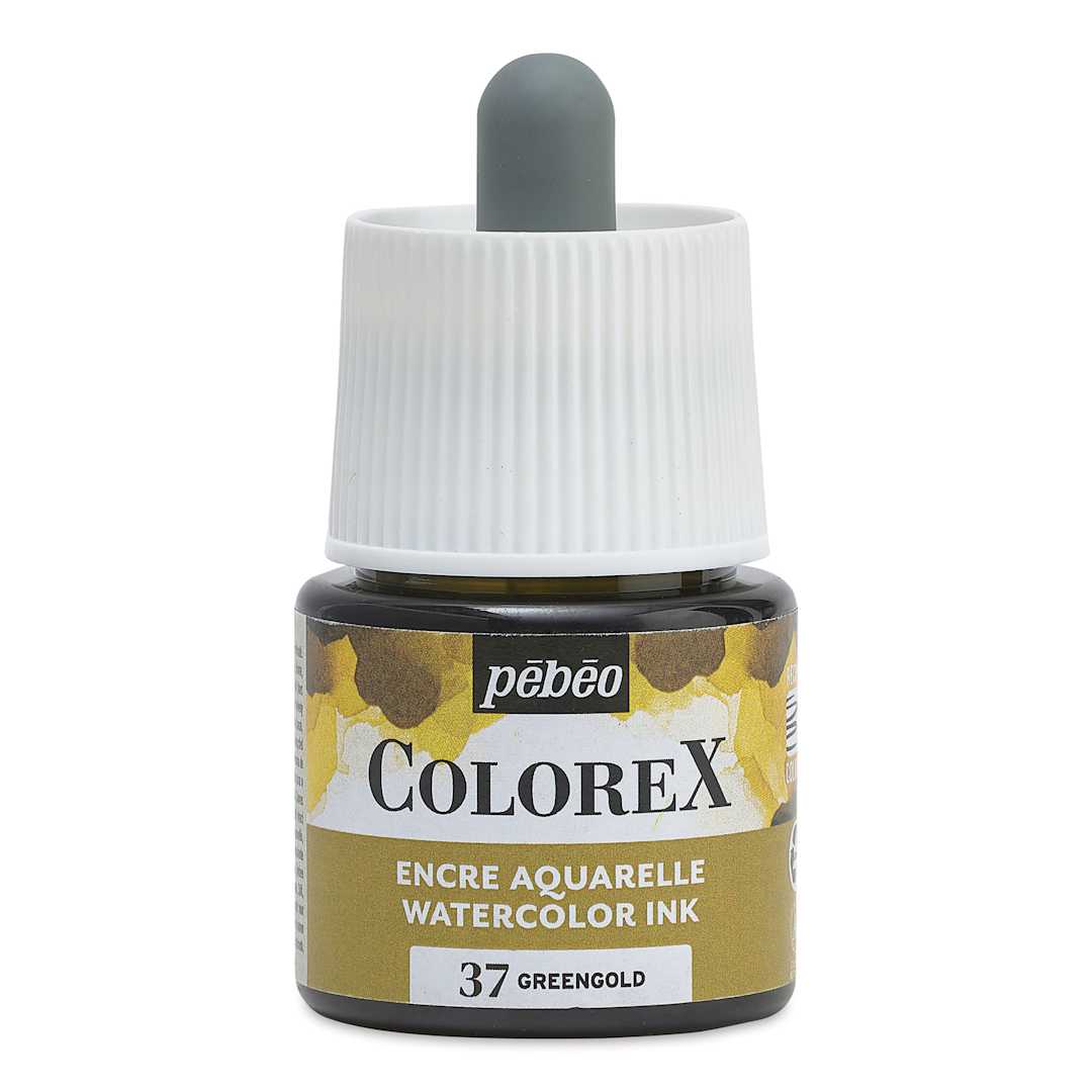 Open in modal - Pebeo Colorex Inks - Green Gold, 45 ml, front of bottle