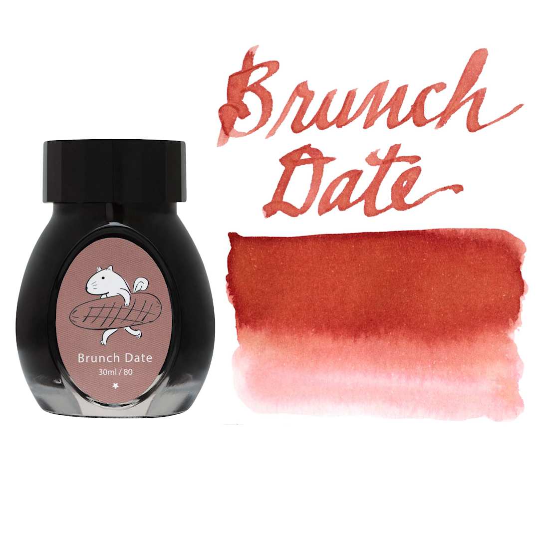 Open in modal - Colorverse Joy in the Ordinary Fountain Pen Ink - 80 Brunch Date, swatch and jar