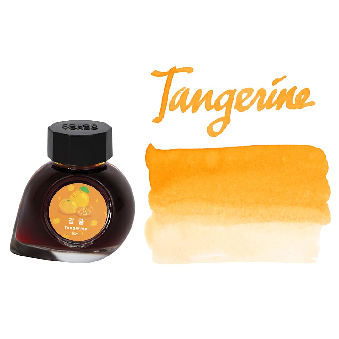 Open in modal - Colorverse Korea Special Fountain Pen Ink - 52 Tangerine, swatch and jar