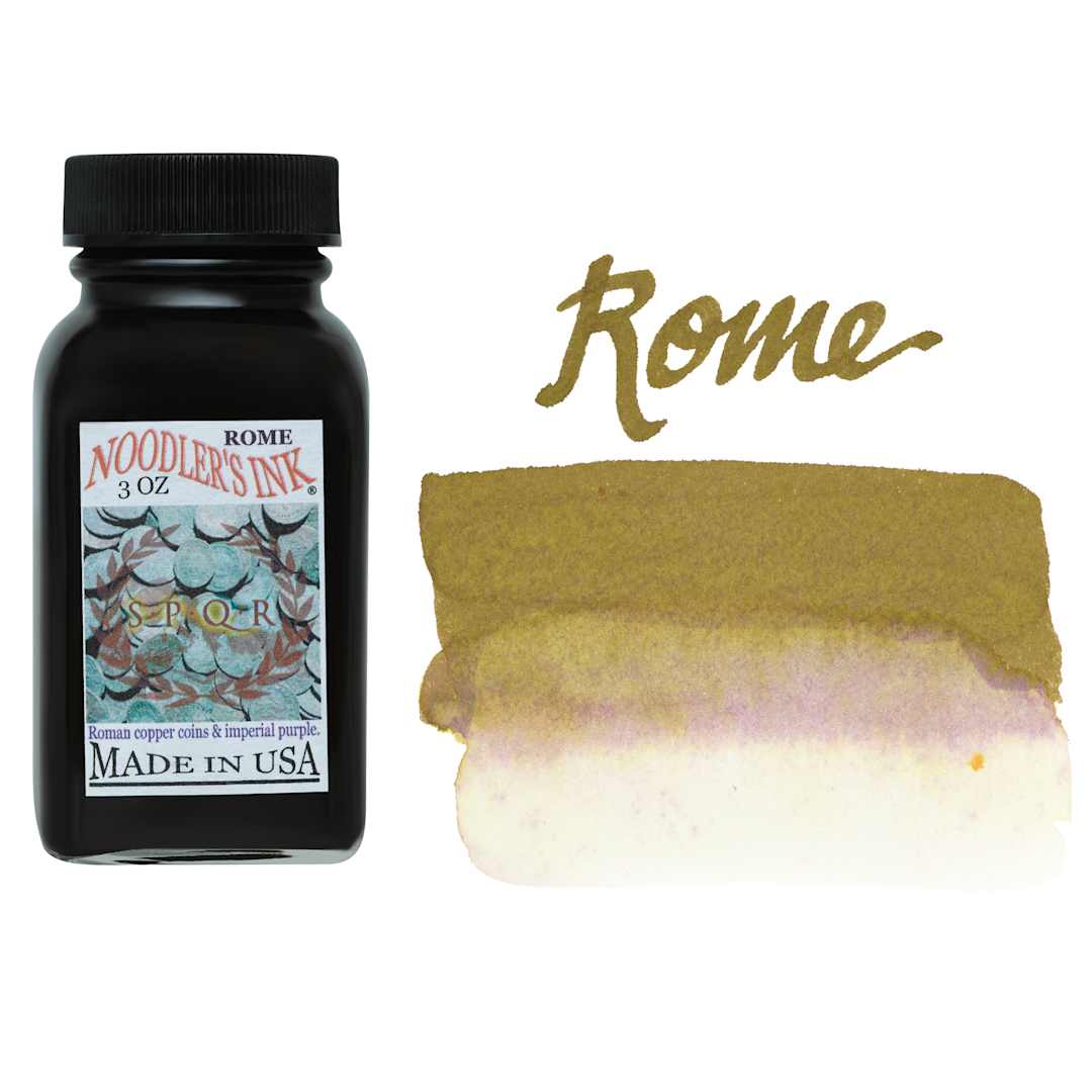 Open in modal - Noodler's Ink Fountain Pen Ink - Rome, swatch and bottle