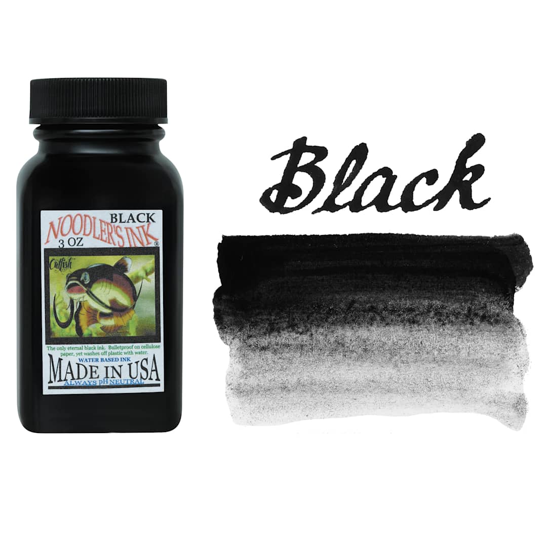 Open in modal - Noodler's Ink Fountain Pen Ink - Black, swatch and bottle