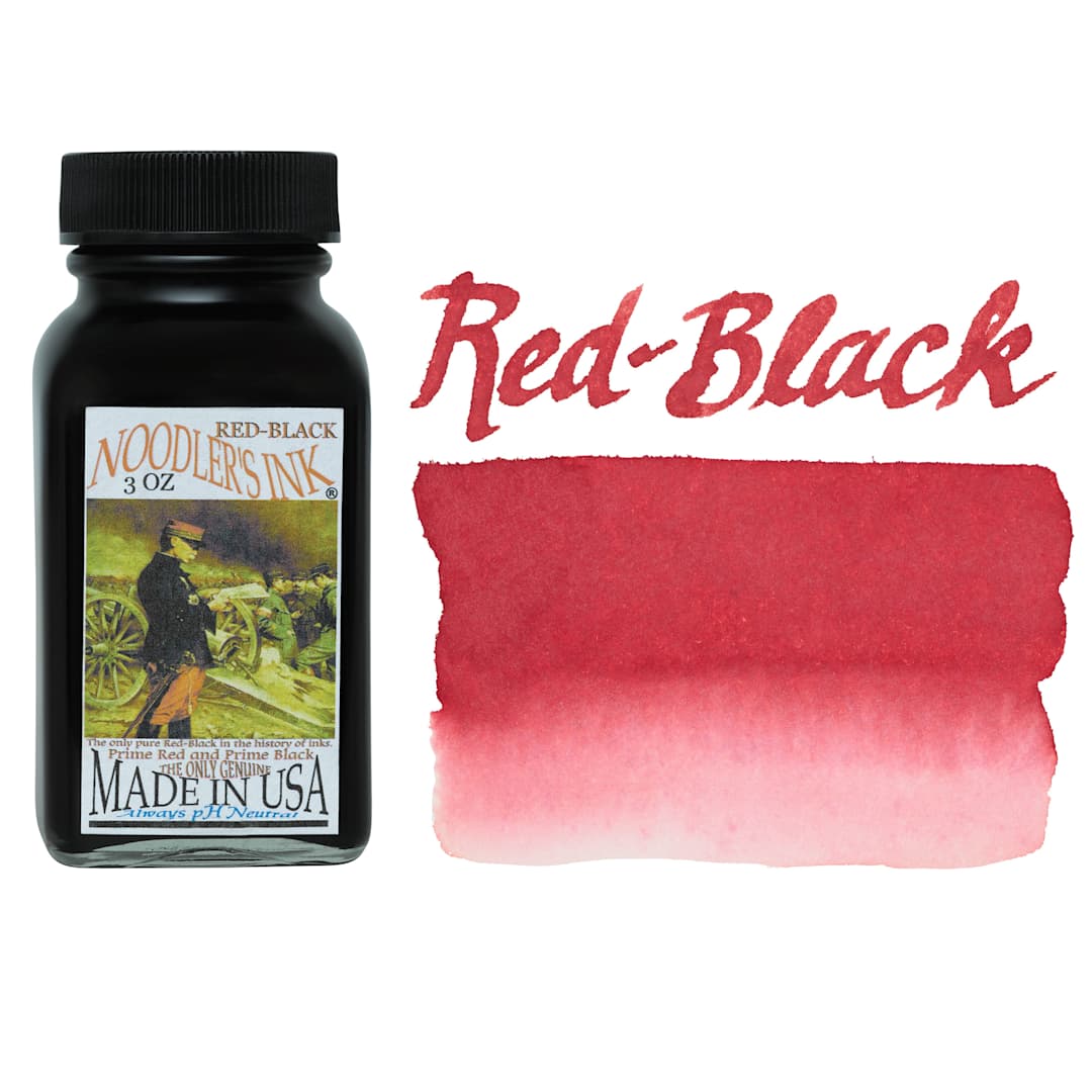 Open in modal - Noodler's Ink Fountain Pen Ink - Red-Black, swatch and bottle