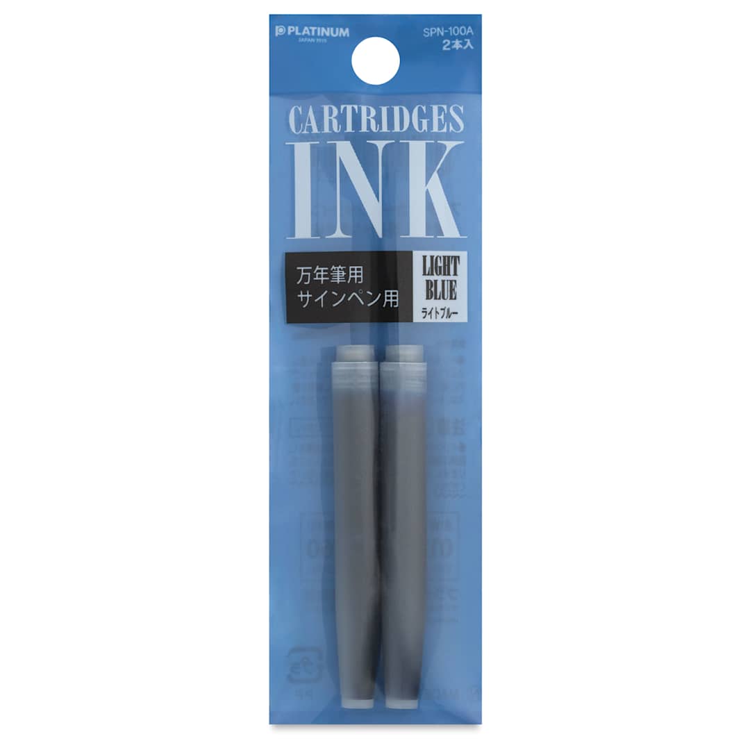 Open in modal - Platinum Pen Ink Cartridges - Blue, Pkg of 2, front of package