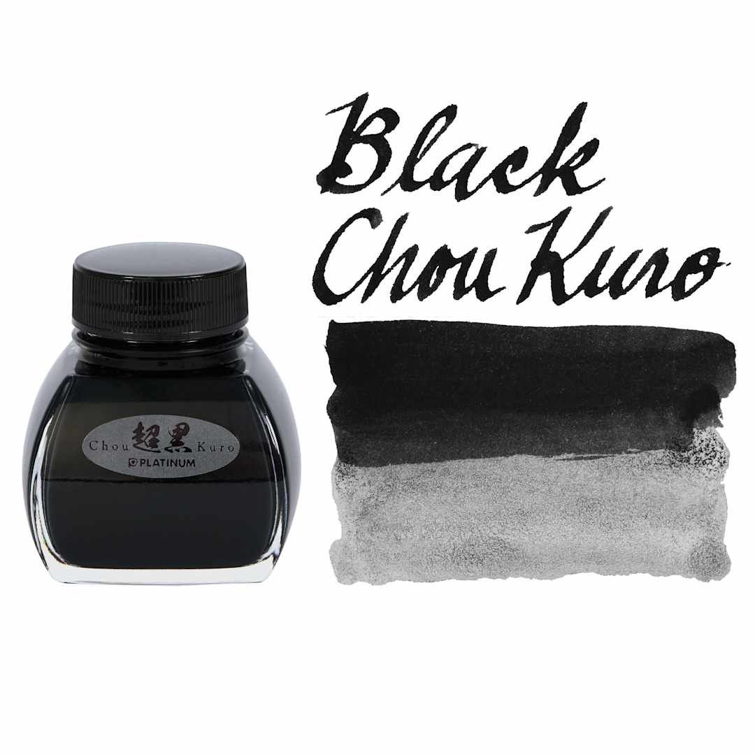 Open in modal -  Platinum Chou Kuro Black Ink - 60 ml, swatch and bottle