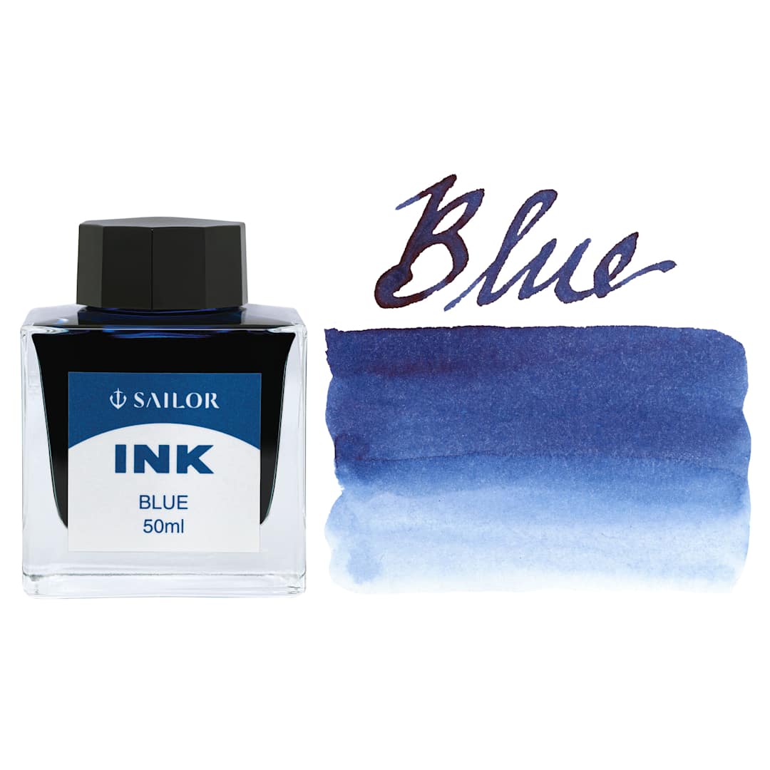 Open in modal - Sailor Ink - Blue, 50 ml, bottle with swatch