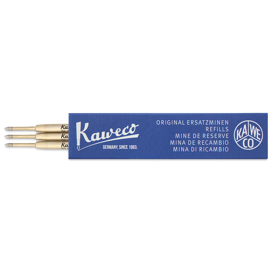 Open in modal - Kaweco G2 Ballpoint Refills - Blue, 1.0 mm, Pkg of 3, in packaging