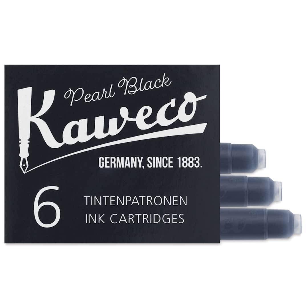 Open in modal - Kaweco Fountain Pen Ink Cartridges - Black, three cartridges shown out of packaging