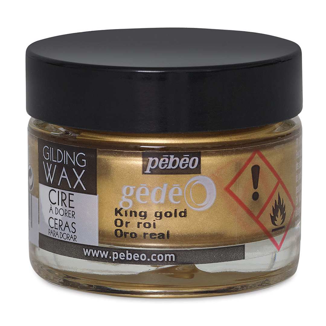 Open in modal - Pebeo Gedeo Gilding Wax - Front of 30 ml jar of King Gold Wax