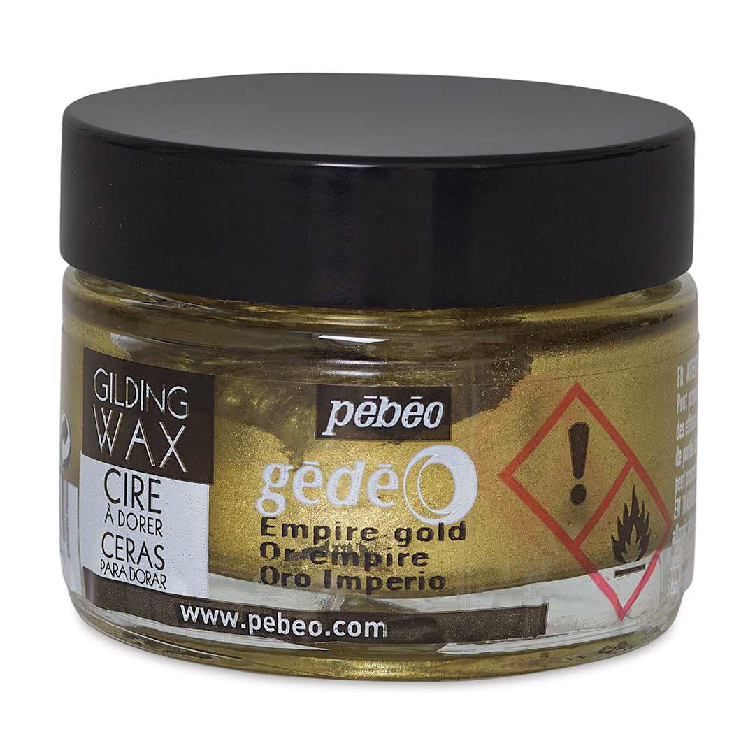 Open in modal - Pebeo Gedeo Gilding Wax - Front of 30 ml jar of Empire Gold Wax