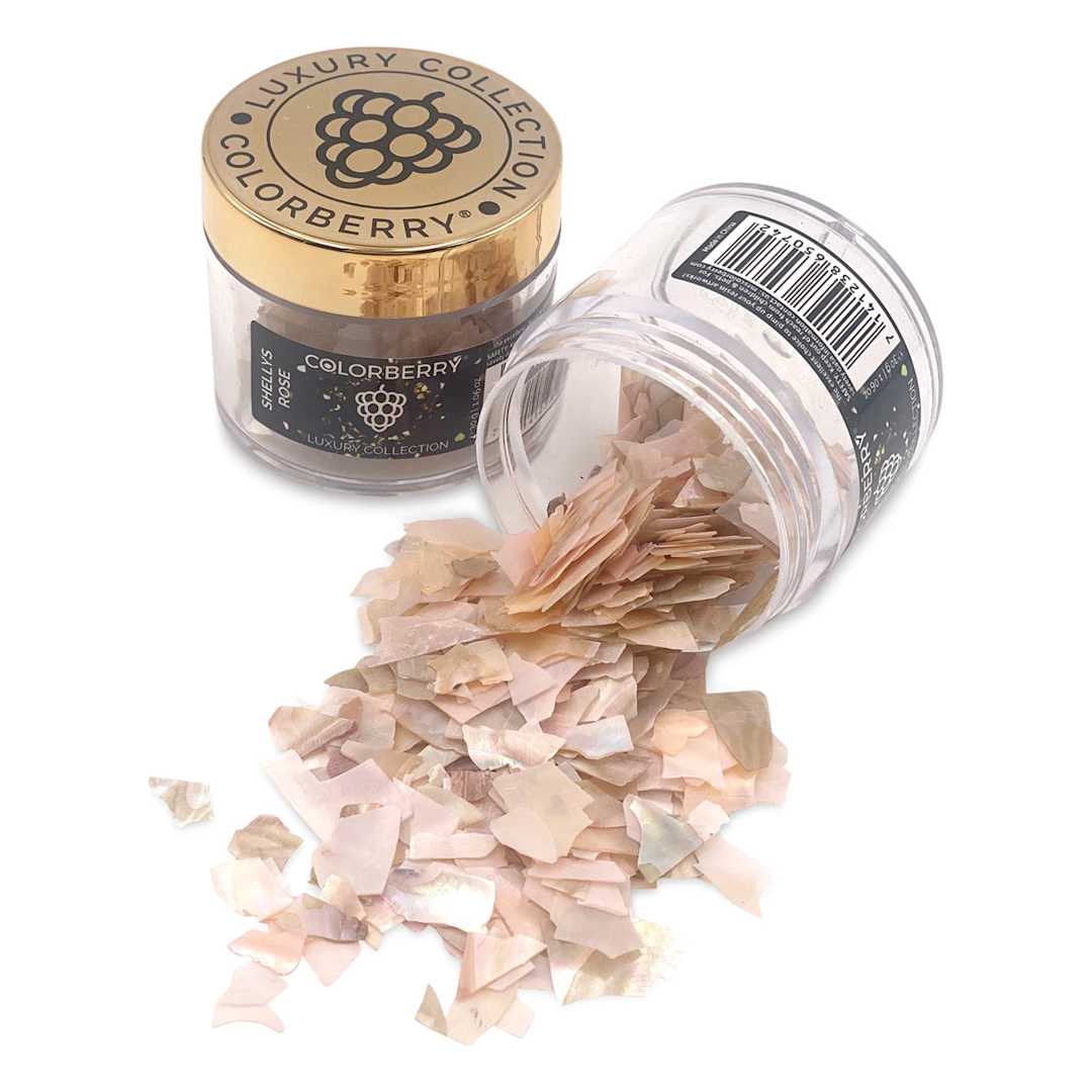 Open in modal - Colorberry Luxury Collection Resin Additive - Shellys Rose, 30 g, Jar (Shown in and out of jar)