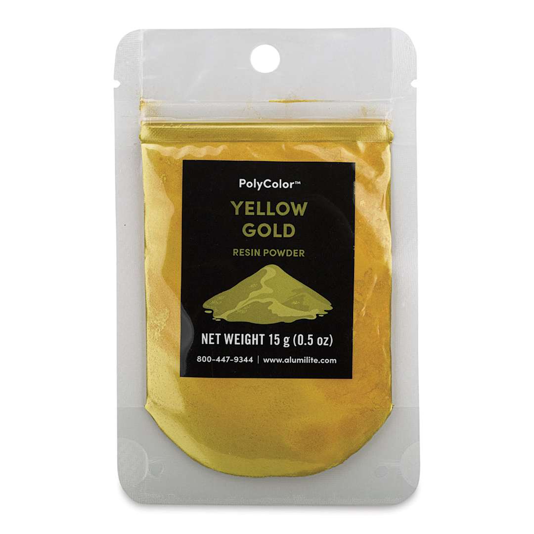 Open in modal - PolyColor Resin Pigment Powder - Yellow Gold, 15 g (Front of packaging)