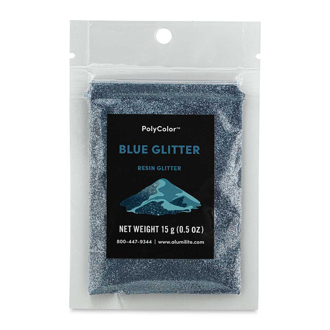 Open in modal - PolyColor Resin Glitter - Blue, 15 g (Front of packaging)