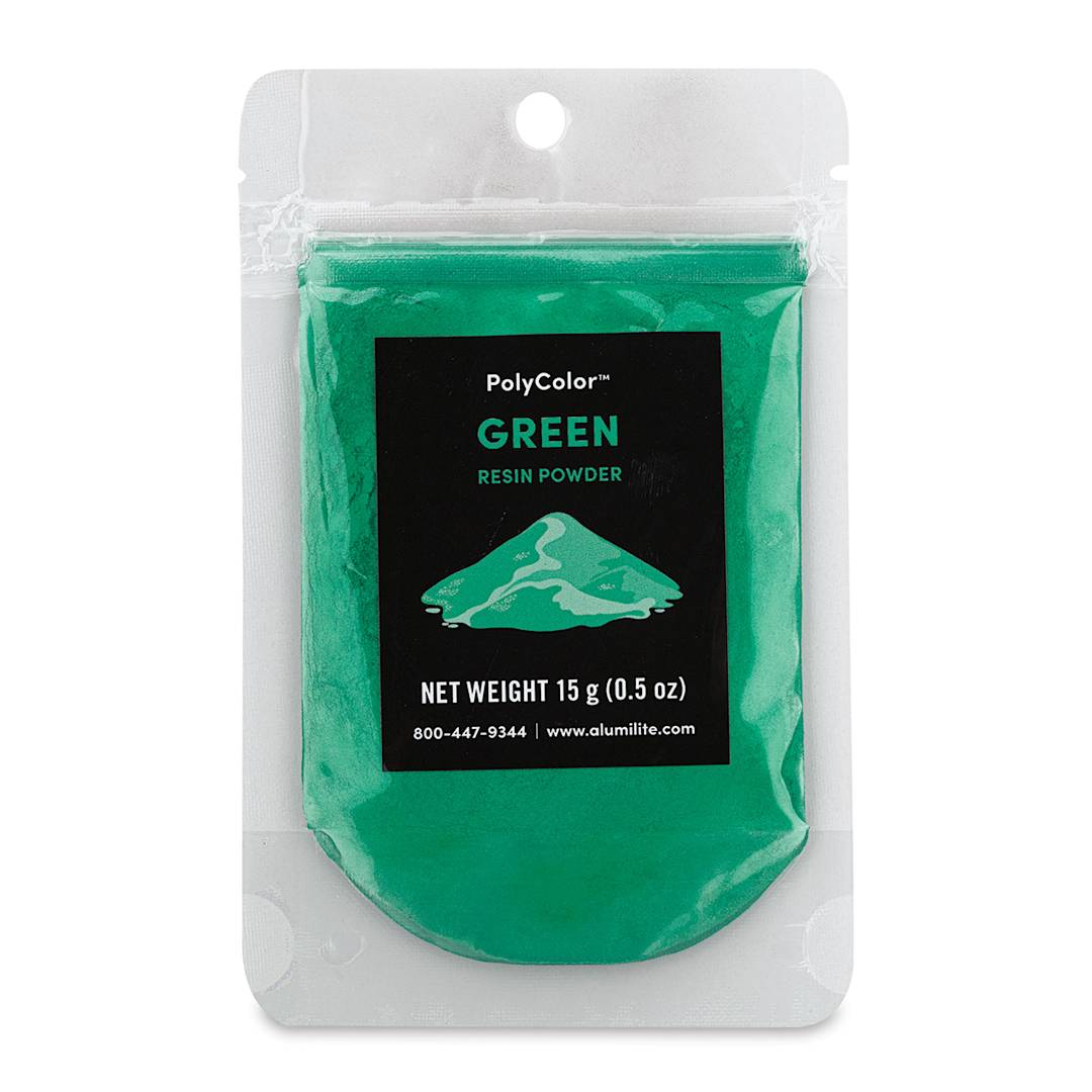 Open in modal - PolyColor Resin Pigment Powder - Green, 15 g (Front of packaging)