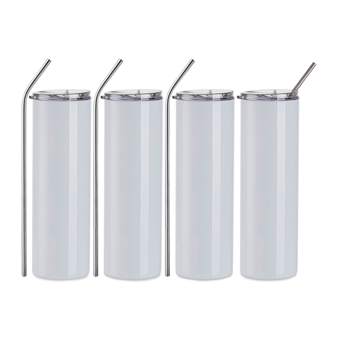 Open in modal - Craft Express Sublimation Printing Stainless Steel Tumblers - 30 oz, White, Set of 4 (out of packaging)
