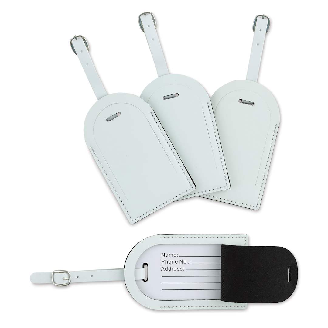 Open in modal - Craft Express Sublimation Printing Luggage Tag - Acrylic, Pkg of 4 (out of packaging)