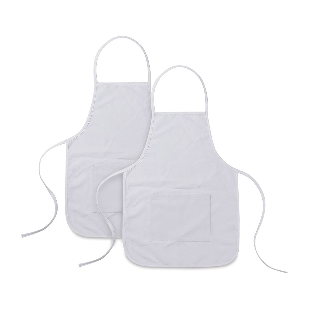 Open in modal - Craft Express Sublimation Printing Apron - Child, White, Pkg of 2 (out of packaging)