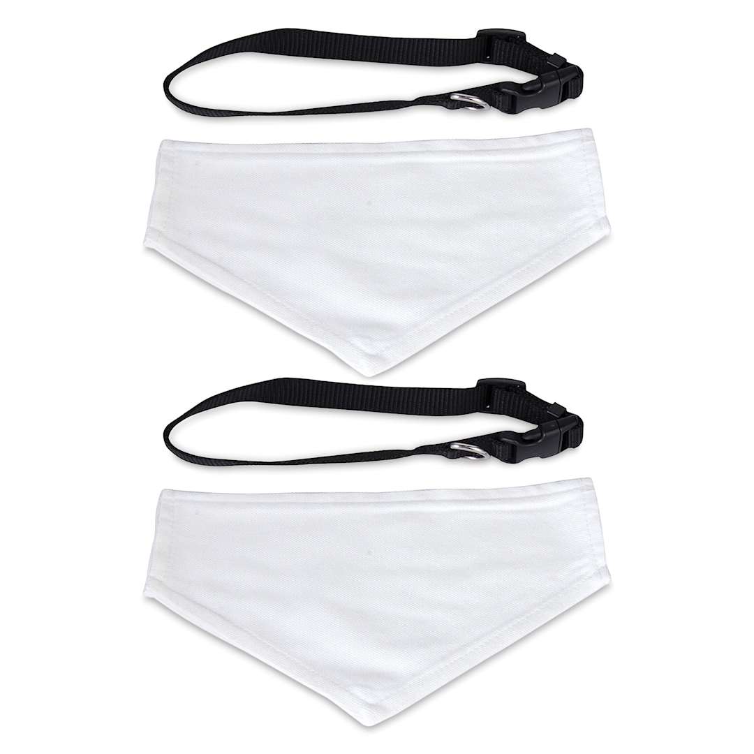 Open in modal - Craft Express Sublimation Printing Pet Product - Pet Scarf with Collar, Medium, Pkg of 2 (out of packaging)