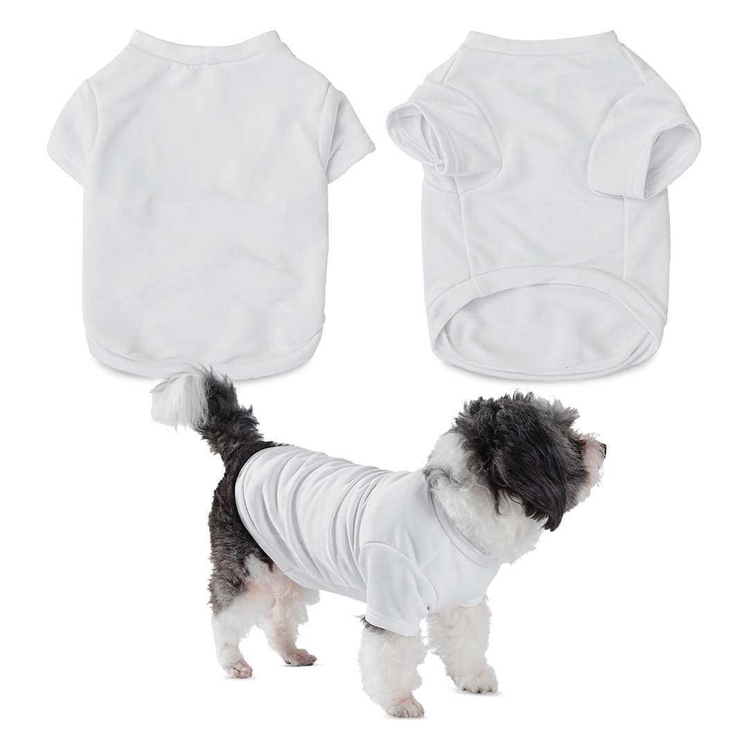 Open in modal - Craft Express Sublimation Printing Pet Product - Pet T-Shirt, Large, Pkg of 2 (out of packaging, dog wearing shirt)