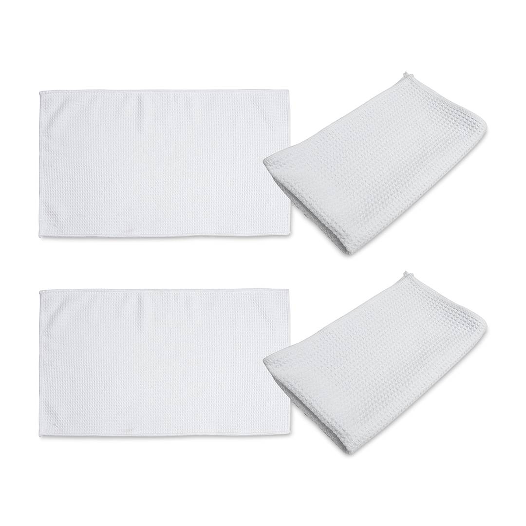 Open in modal - Craft Express Sublimation Printing Towels - Waffle Kitchen Towel, 11" x 18", Pkg of 4 (out of packaging)