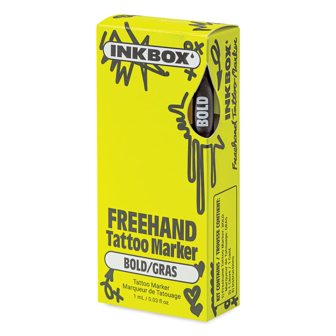 Open in modal - Inkbox Semi-Permanent Freehand Tattoo Marker - Bold Chisel Tip, Black front of package