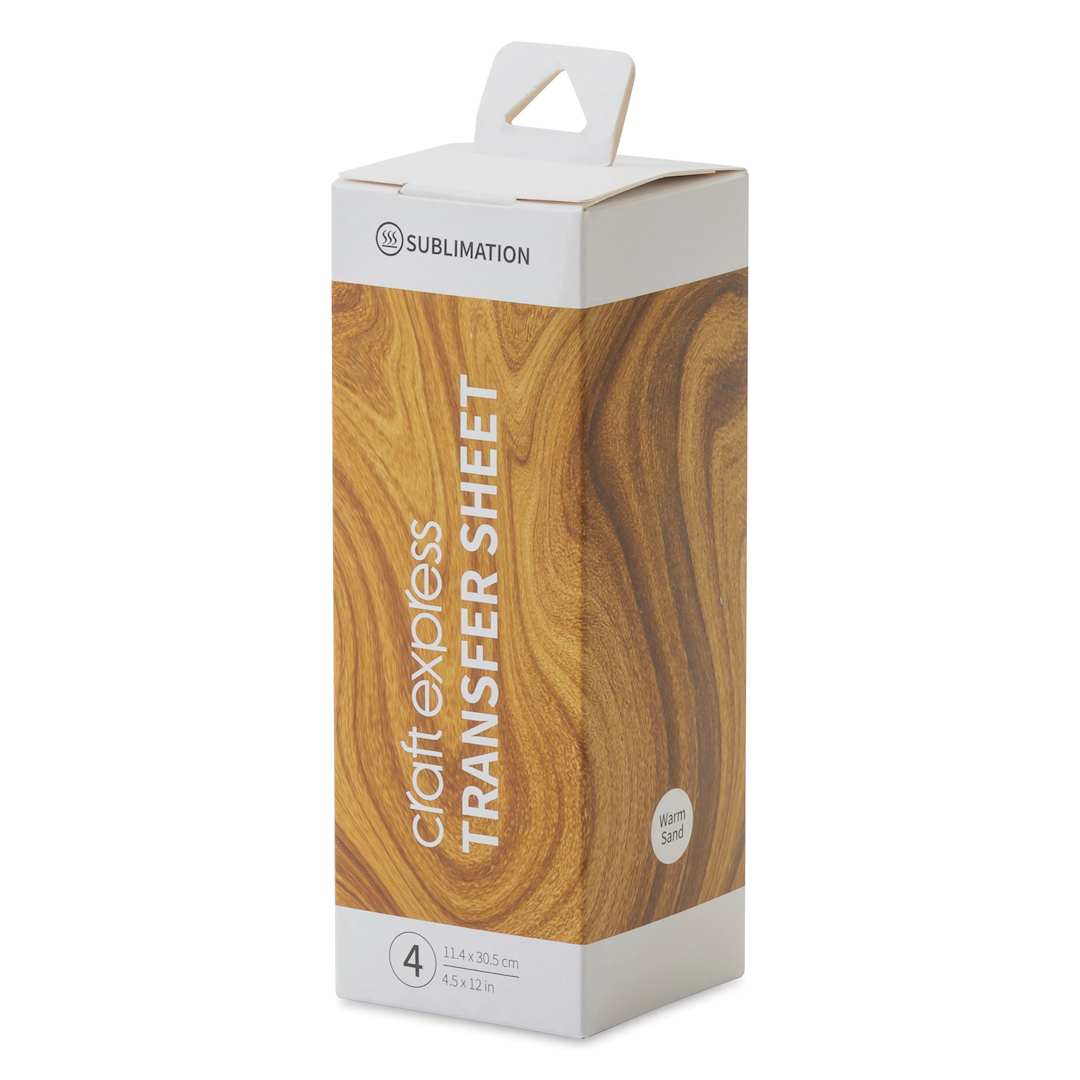 Open in modal - Craft Express Sublimation Pattern Transfer Sheets - Warm Sand, 4-1/2" x 12", Pkg of 4 front of box