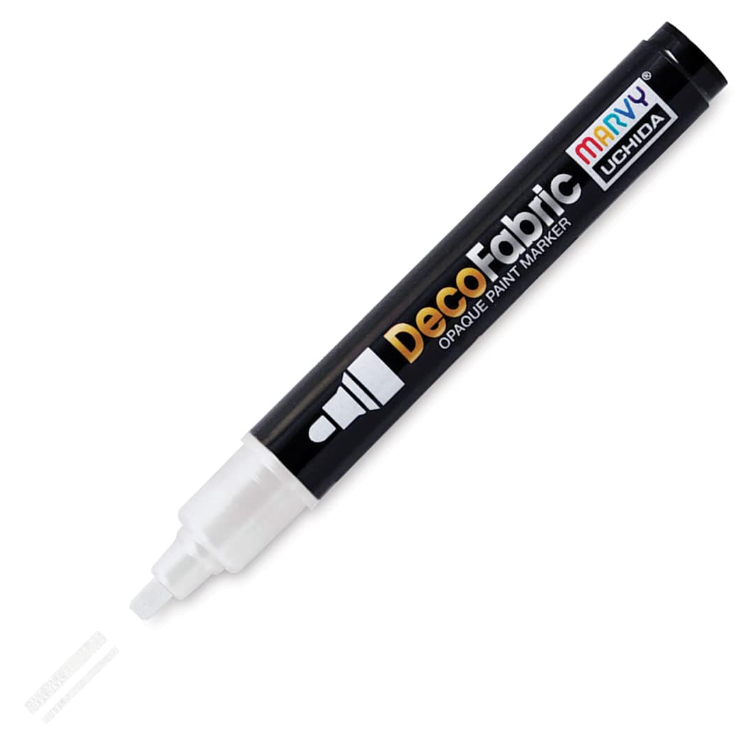 Open in modal - Marvy Uchida DecoFabric Opaque Paint Marker - White, Medium Tip