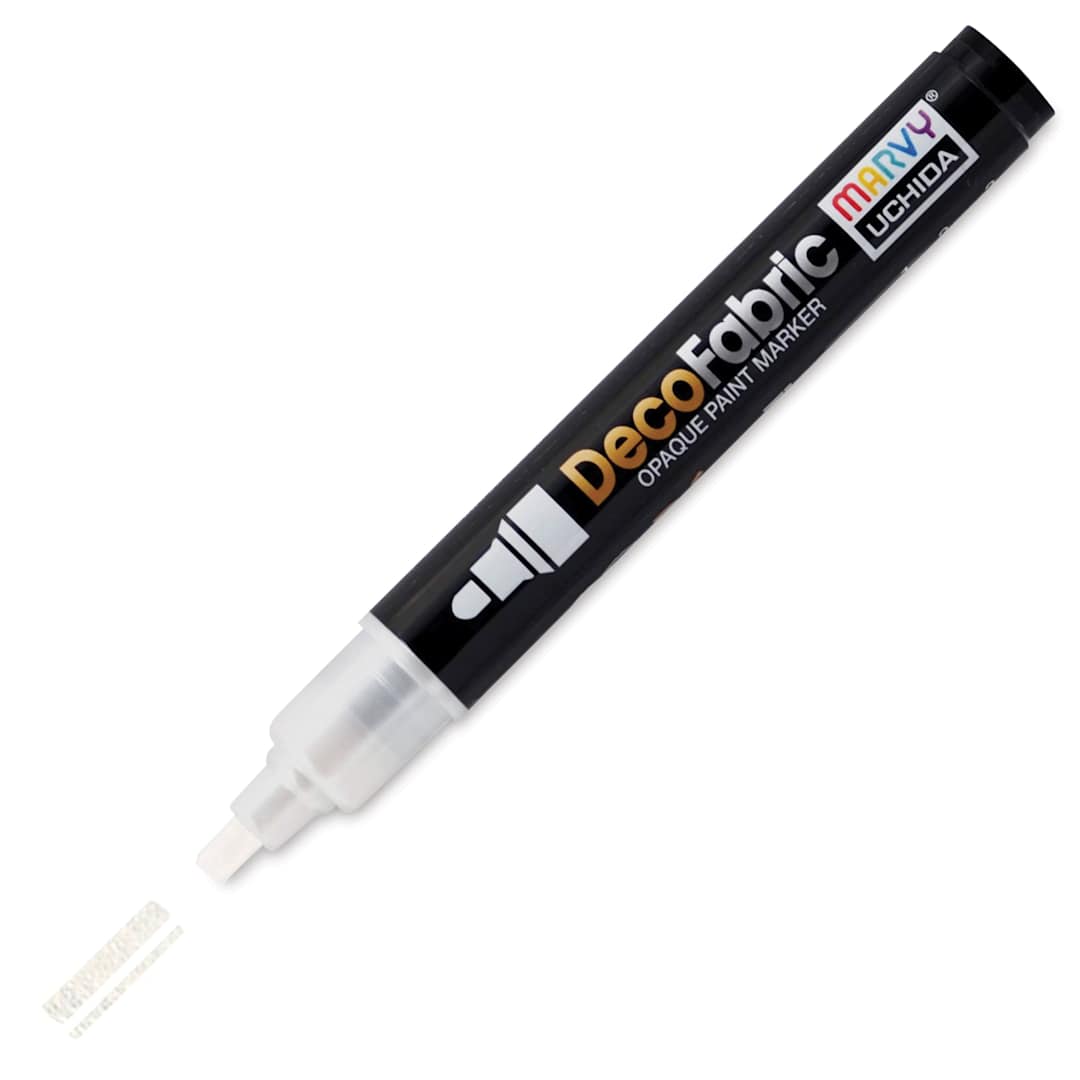 Open in modal - Marvy Uchida DecoFabric Opaque Paint Marker - Pearl White, Medium Tip