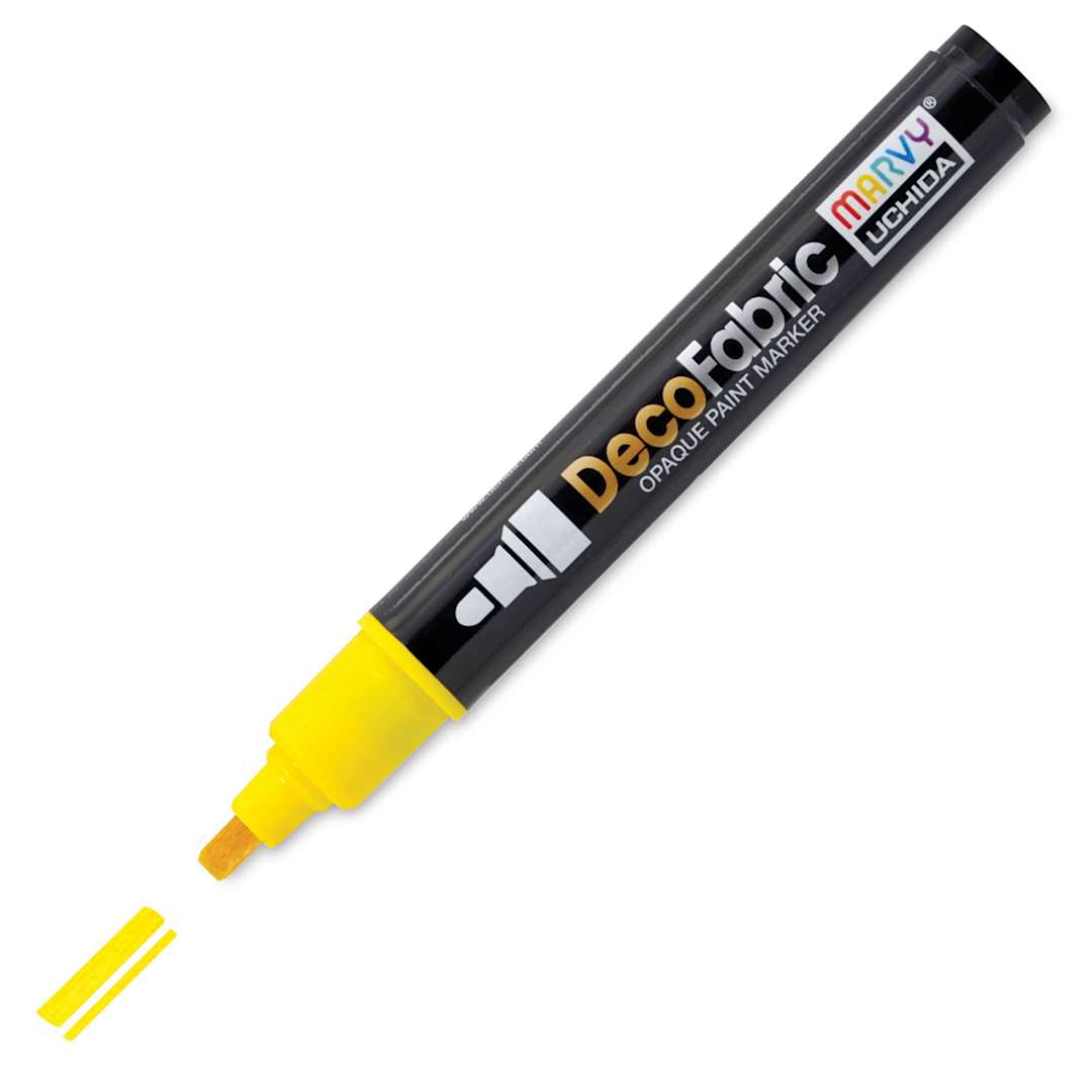 Open in modal - Marvy Uchida DecoFabric Opaque Paint Marker - Yellow, Medium Tip