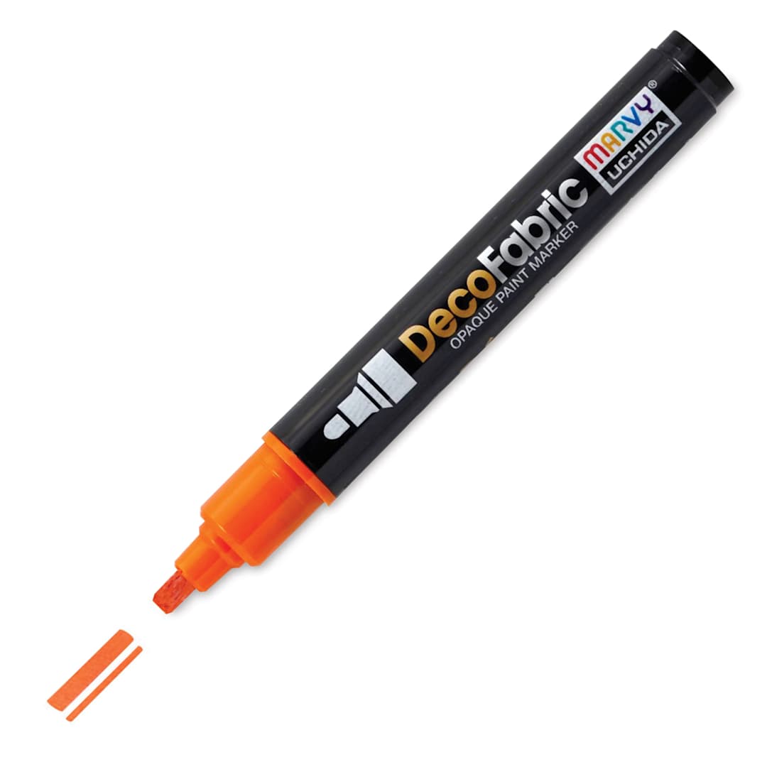 Open in modal - Marvy Uchida DecoFabric Opaque Paint Marker - Orange, Medium Tip