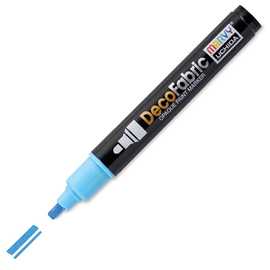 Open in modal - Marvy Uchida DecoFabric Opaque Paint Marker - Light Blue, Medium Tip