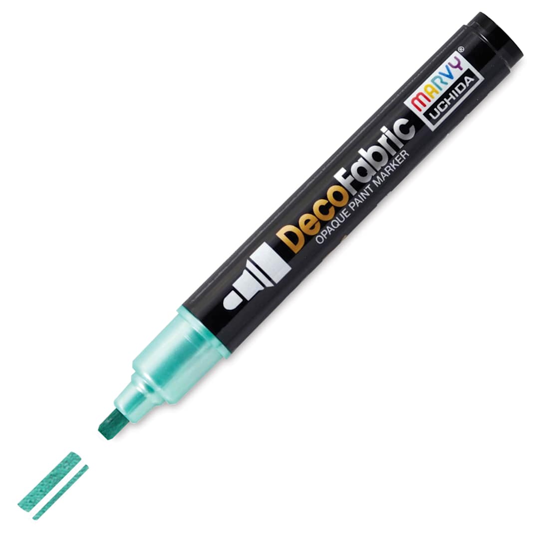 Open in modal - Marvy Uchida DecoFabric Opaque Paint Marker - Pearl Green, Medium Tip