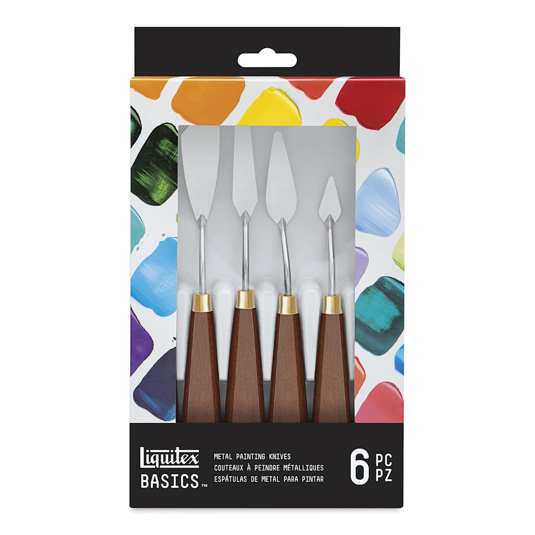 Open in modal - Liquitex Basics Metal Painting Knives - Set of 6 (front)