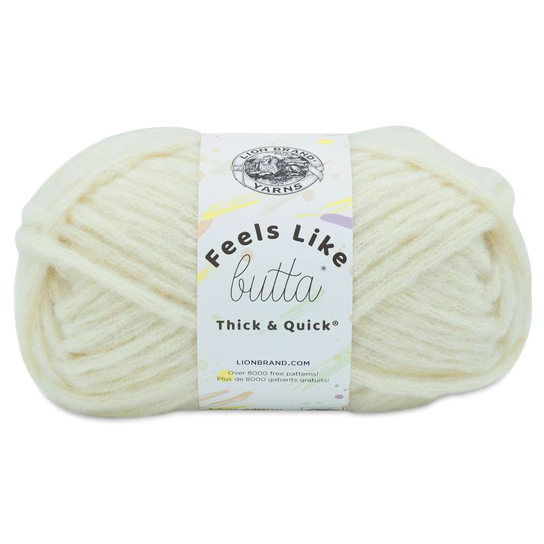 Open in modal - Lion Brand Feels Like Butta Thick & Quick Yarn - Antique White
