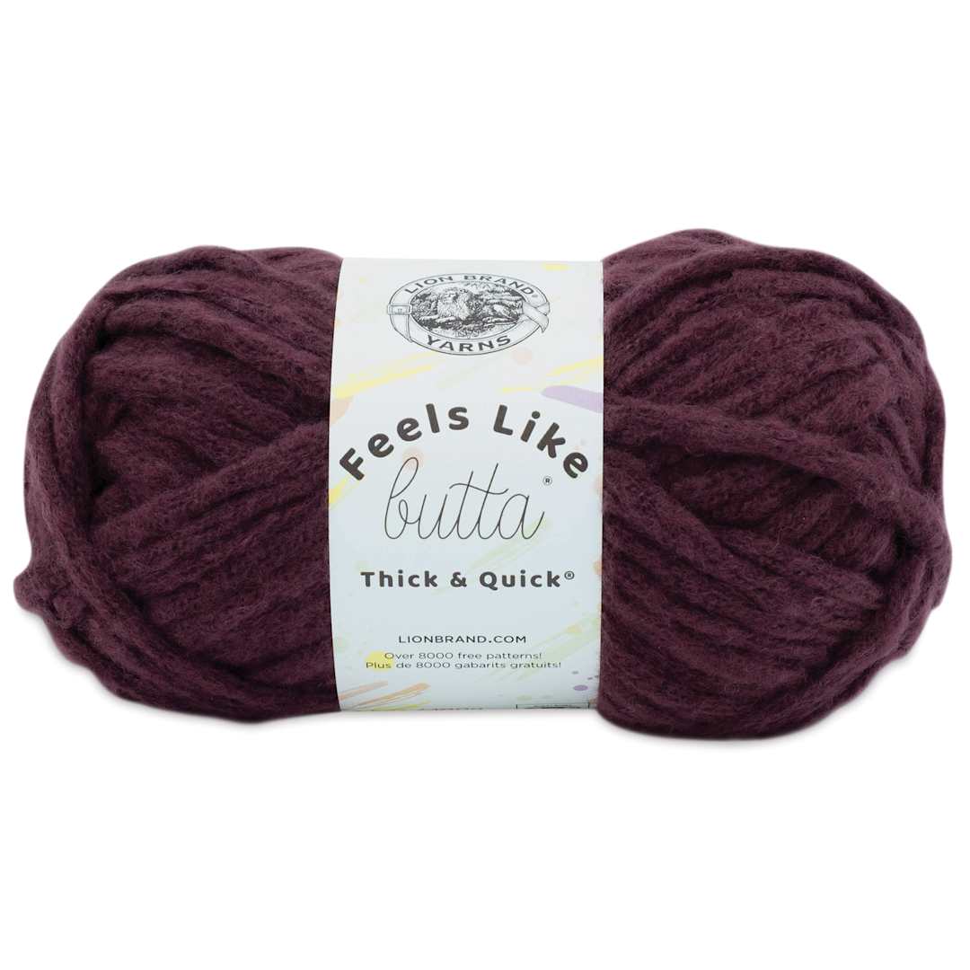 Open in modal - Lion Brand Feels Like Butta Thick & Quick Yarn - Vineyard Wine