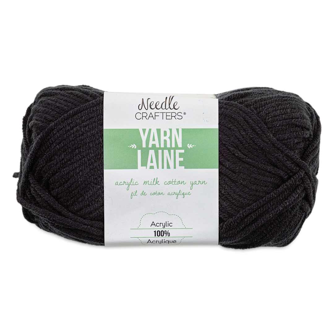 Open in modal - Needle Crafters Milk Cotton Yarn - Black, front of the packaging
