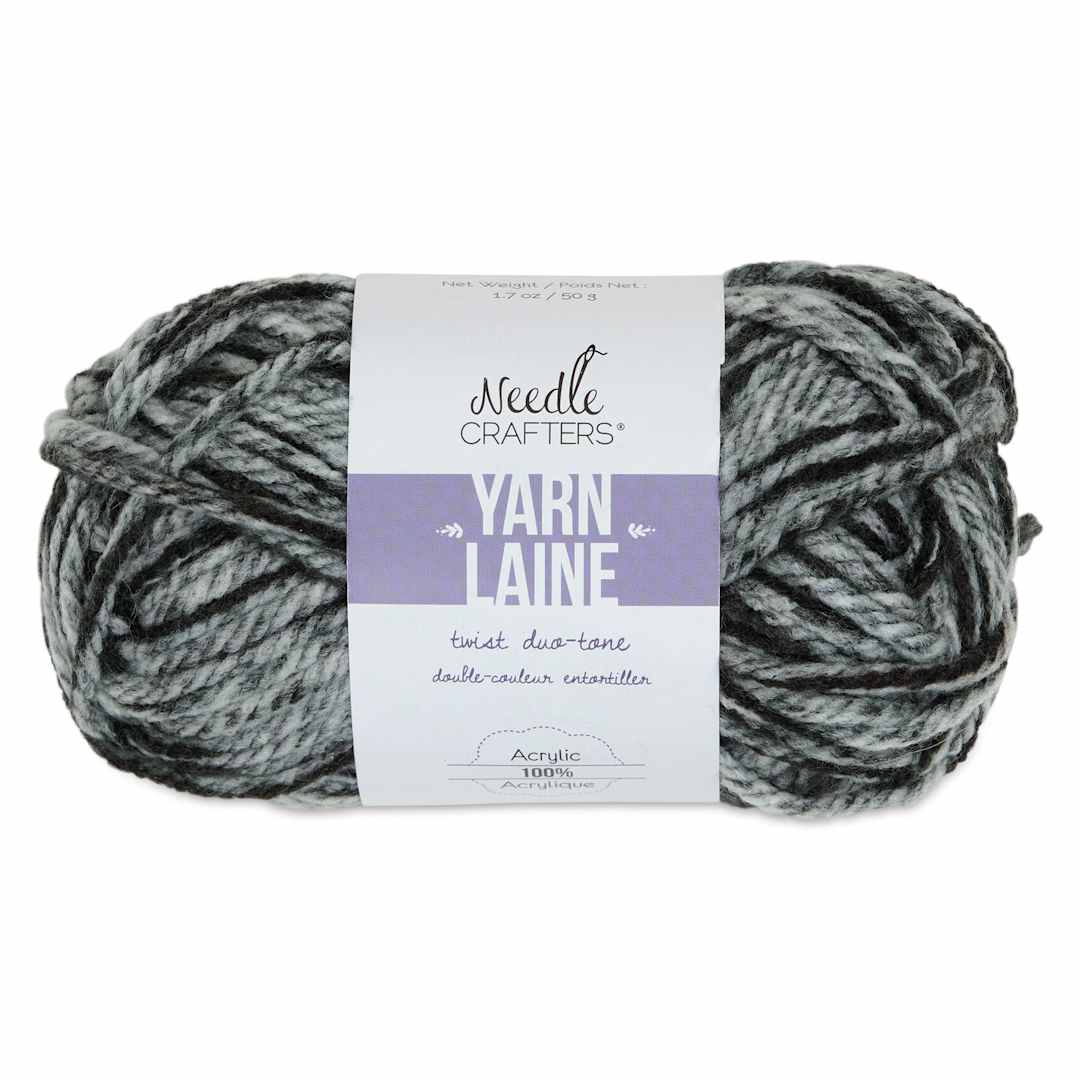 Open in modal - Needle Crafters Twist Duo-Tone Yarn - Black and White, front of the packaging