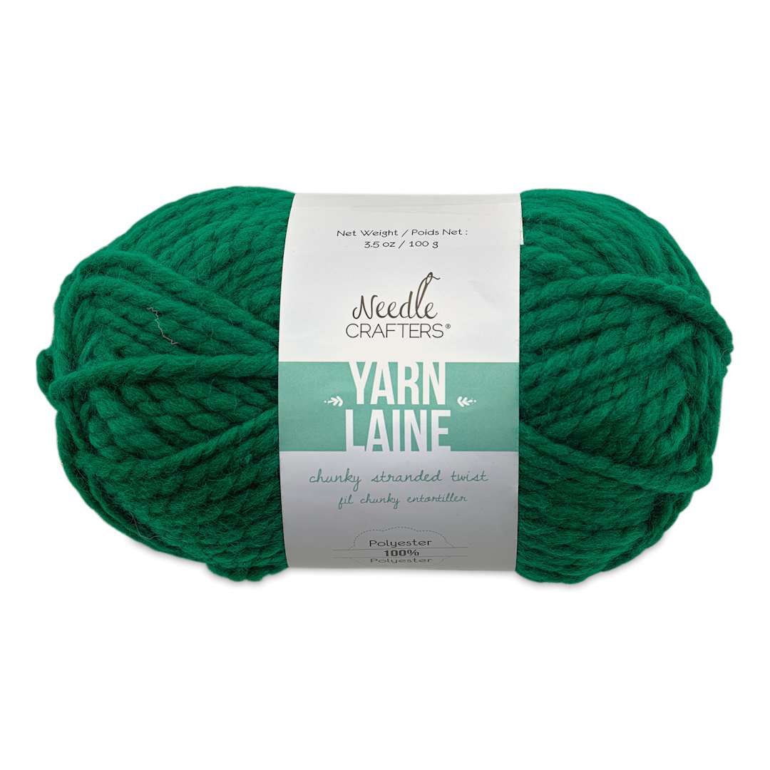 Open in modal - Needle Crafters Chunky Standard Twist Yarn - Dark Green, front of the packaging
