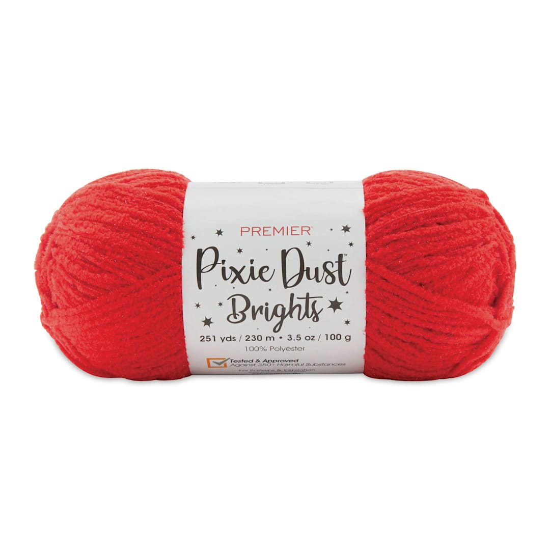 Open in modal - Premier Yarn Pixie Dust Brights Yarn - Red, 251 yds