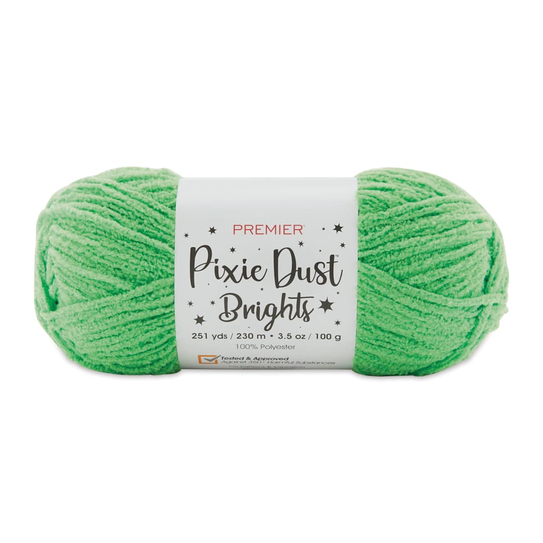 Open in modal - Premier Yarn Pixie Dust Brights Yarn - Lucky Clover, 251 yds