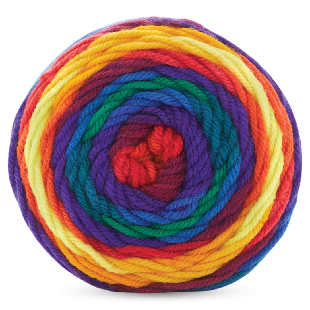 Open in modal - Premier Yarn Sweet Roll Vivid Yarn - Primary, 174 yds, rolled up yarn seen from above