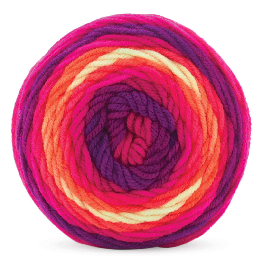 Open in modal - Premier Yarn Sweet Roll Vivid Yarn - It's Electric, 174 yds, rolled up yarn seen from above