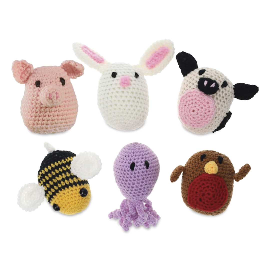 Open in modal - Leisure Arts Crochet Pudgies Kits - finished examples