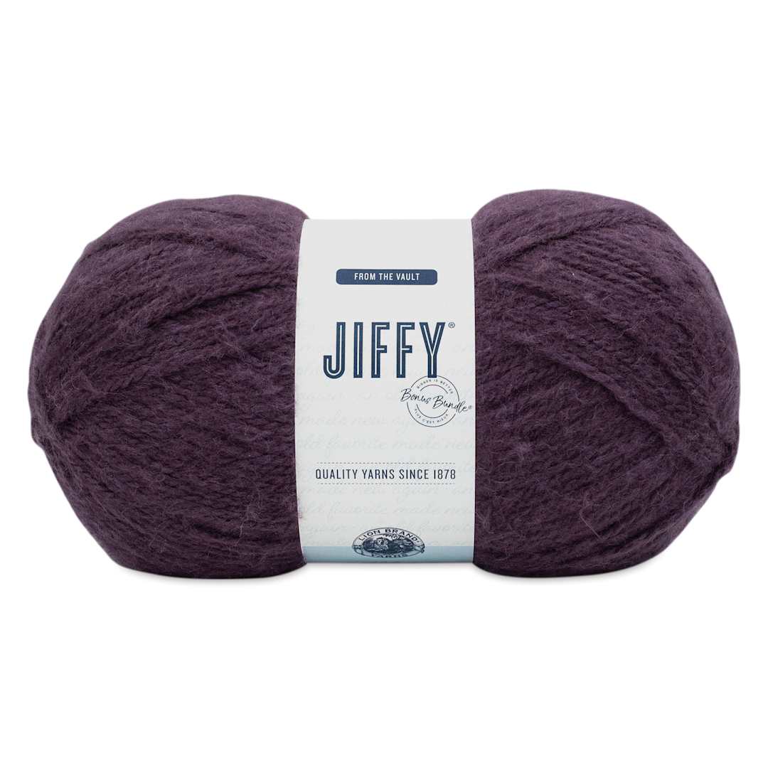 Open in modal - Lion Brand Jiffy Bonus Bundle Yarn - Eggplant, 681 yards
