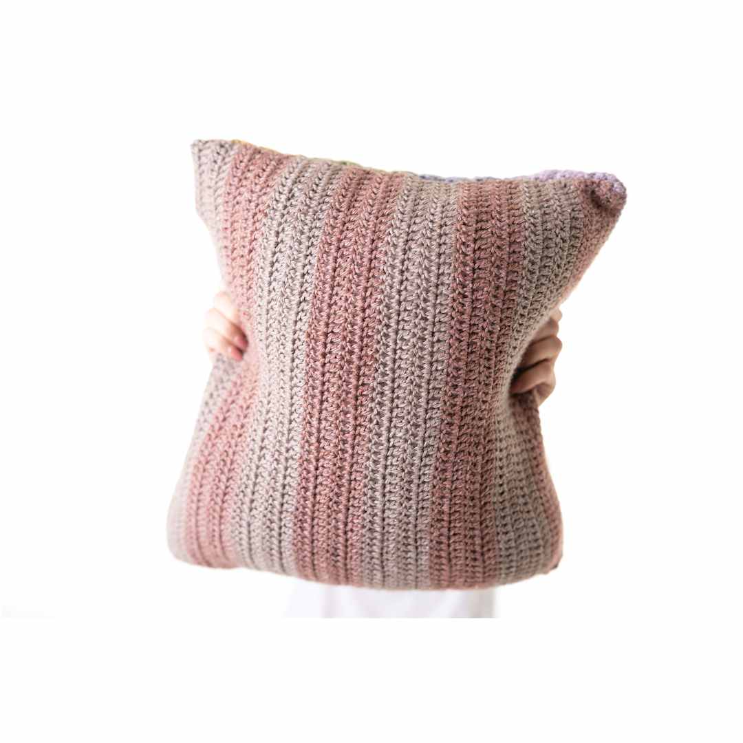 Open in modal - Lion Brand Basic Stitch Anti-Microbial Yarn, throw pillow made with yarn