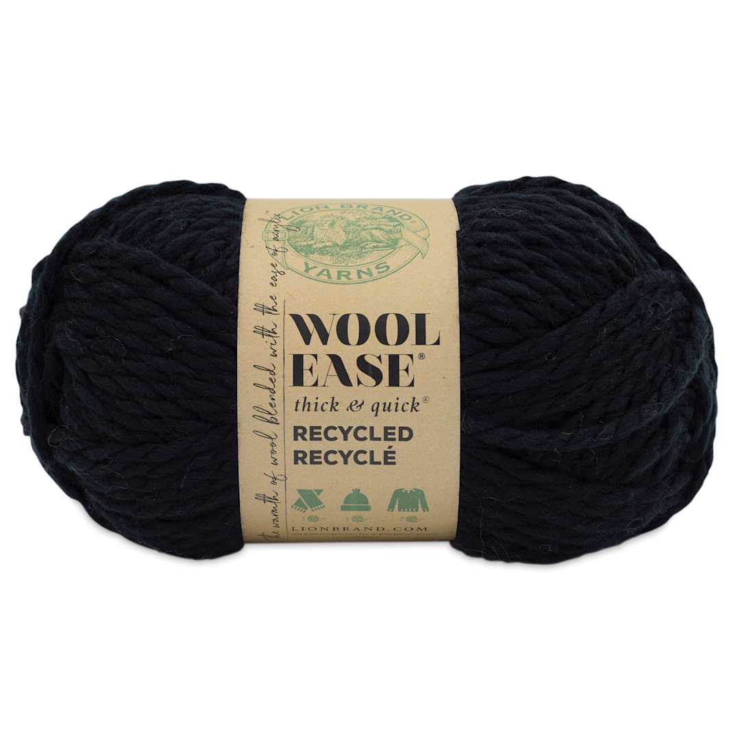 Open in modal - Lion Brand Wool Ease Thick & Quick Recycled Yarn - Black, 106 yds