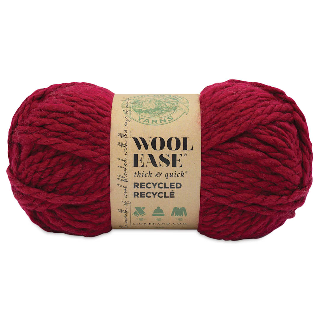 Open in modal - Lion Brand Wool Ease Thick & Quick Recycled Yarn - Burgundy, 106 yds